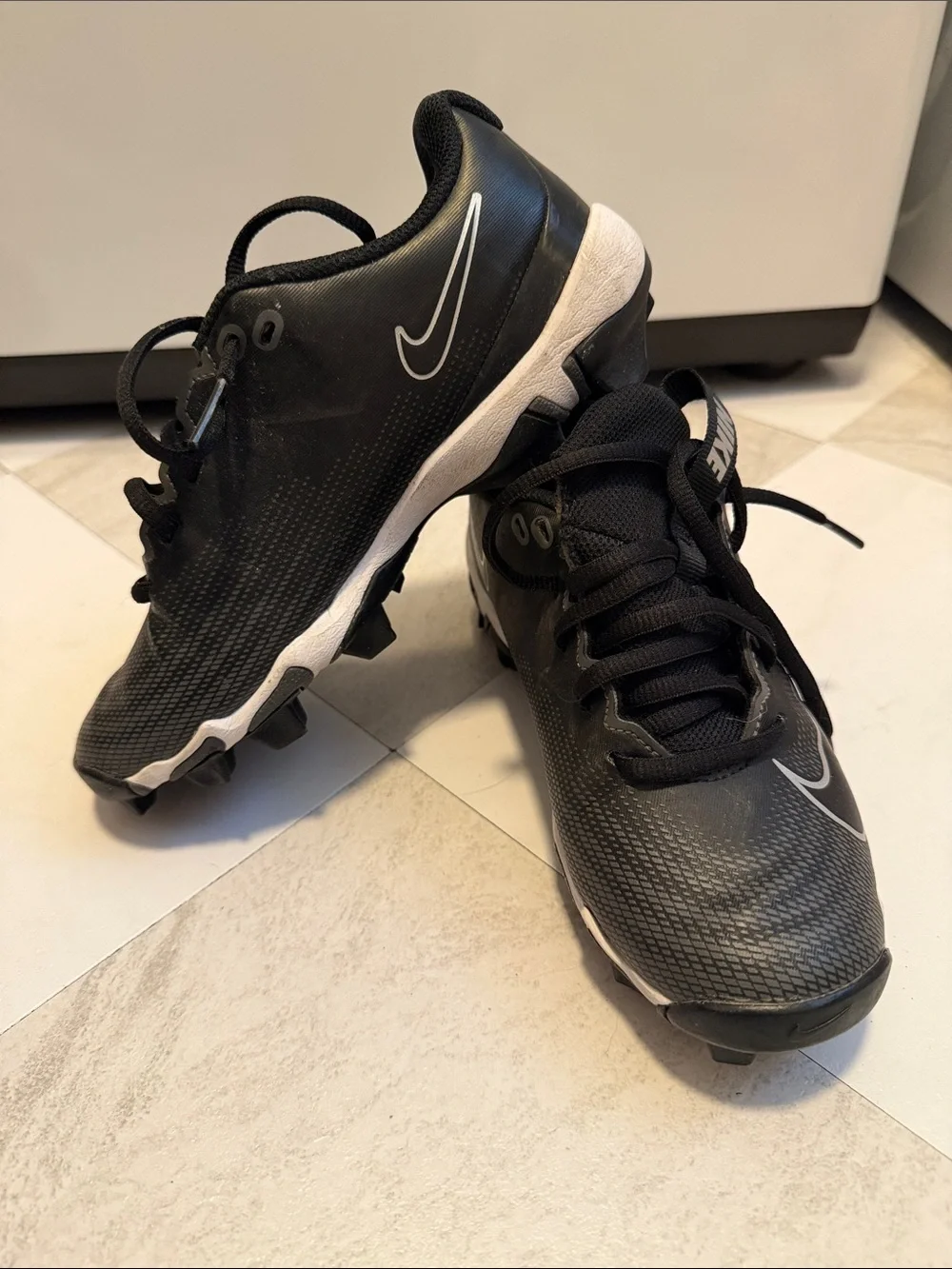 Nike Kids Black and White Football Cleats - Youth Athletic